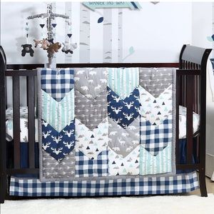 The Peanut Shell 6pc Baby Boy Crib Bedding